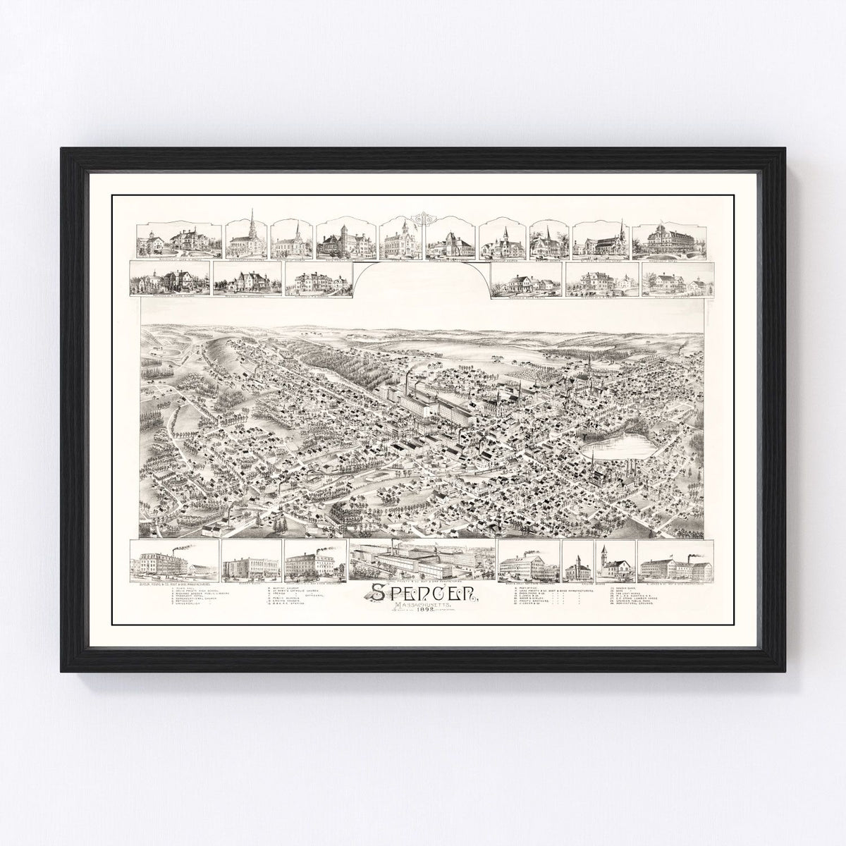 Spencer Vintage Map 1892