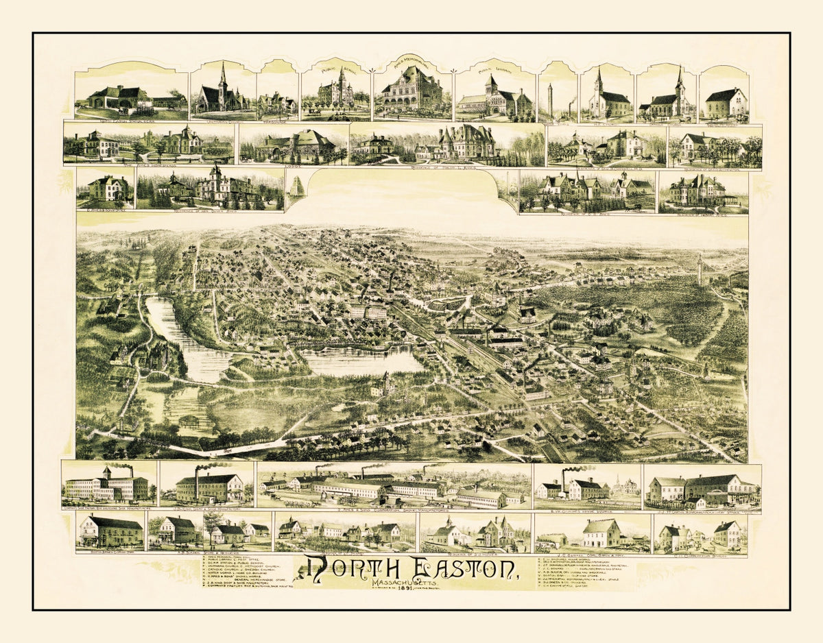 Preview of Vintage Map of North Easton, Massachusetts 1891