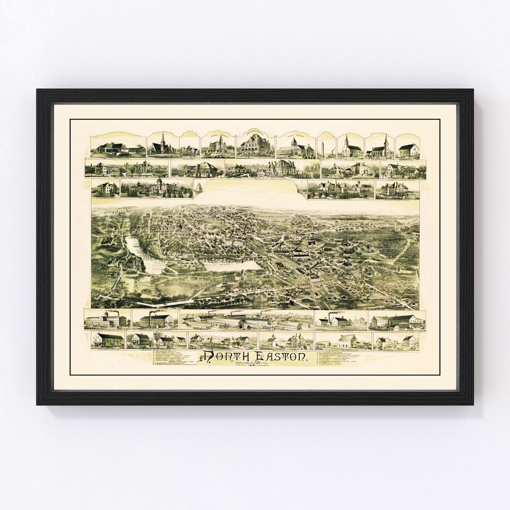 North Easton Vintage Map 1891