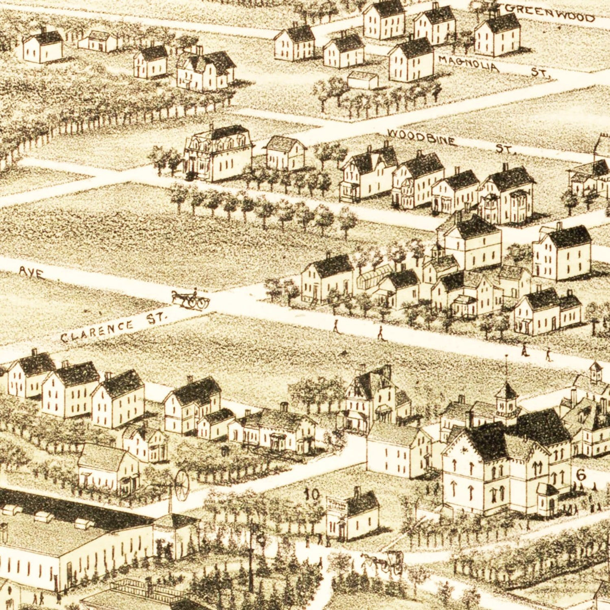 Restored historic details from the 1890 city map of Auburn, Rhode Island