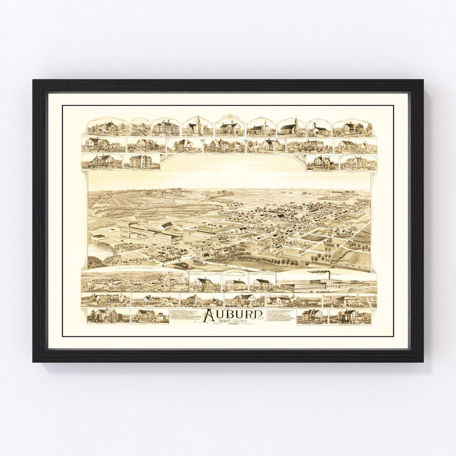Auburn Vintage Map 1890