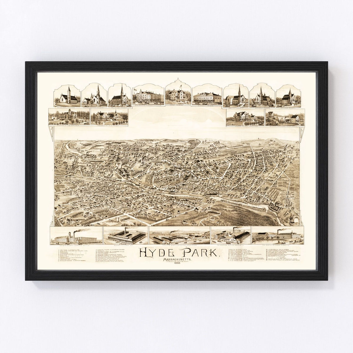 Hyde Park Vintage Map 1890