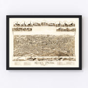 Hyde Park Vintage Map 1890