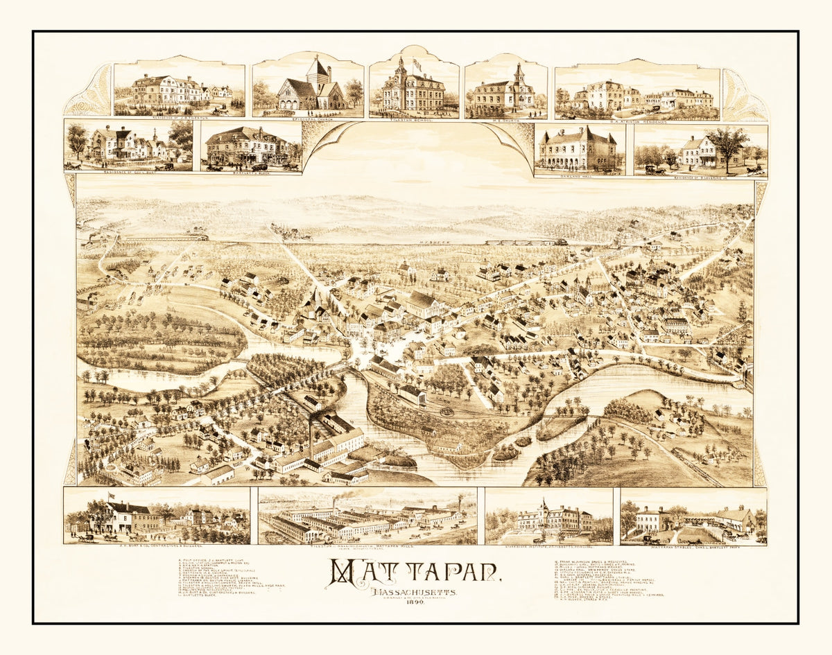 Preview of Vintage Map of Mattapan, Massachusetts 1890