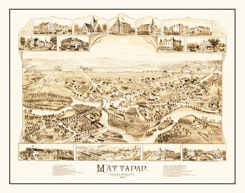 Size comparison using Vintage Map of Mattapan, Massachusetts 1890