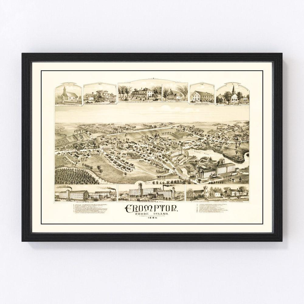 Crompton Vintage Map 1889