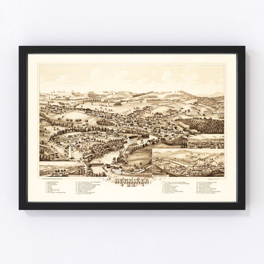 Henniker Vintage Map 1889