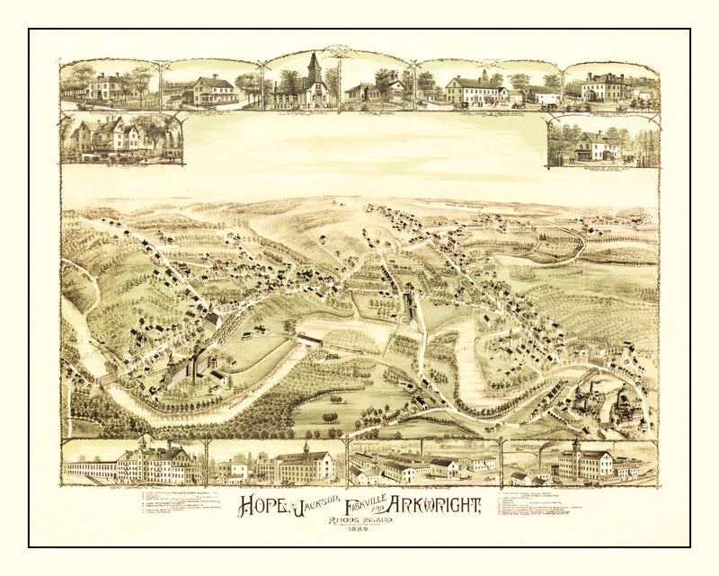 Size comparison using Vintage Map of Hope, Rhode Island 1889