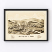 Millers Falls Vintage Map 1889
