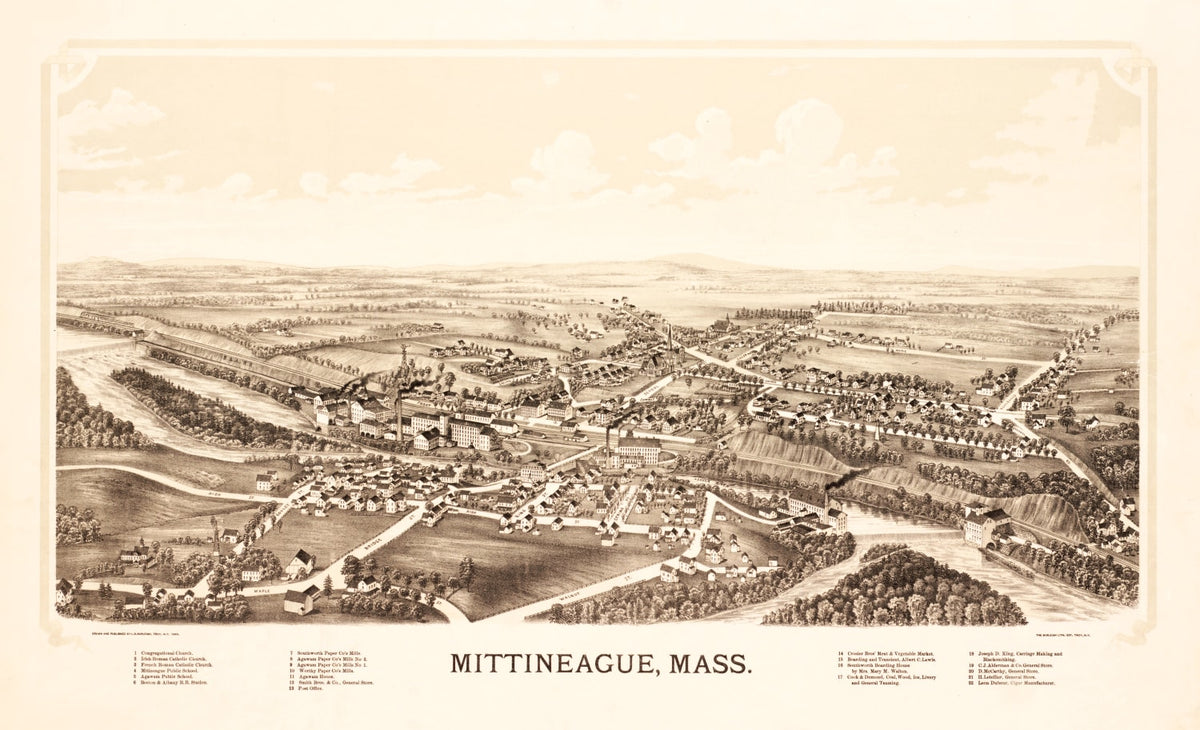 Preview of Vintage Map of Mittineague, Massachusetts 1889