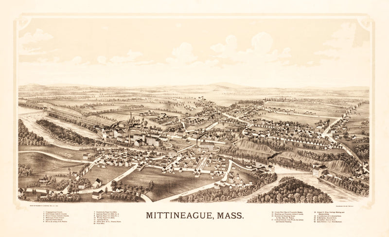 Size comparison using Vintage Map of Mittineague, Massachusetts 1889