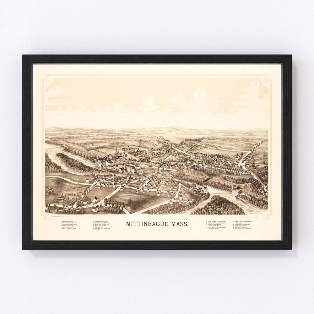 Mittineague Vintage Map 1889