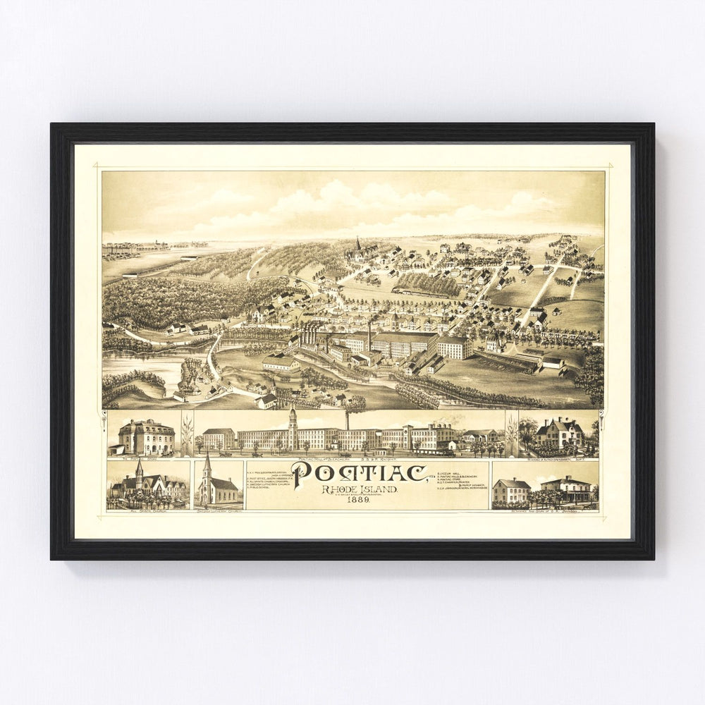 Pontiac Vintage Map 1889