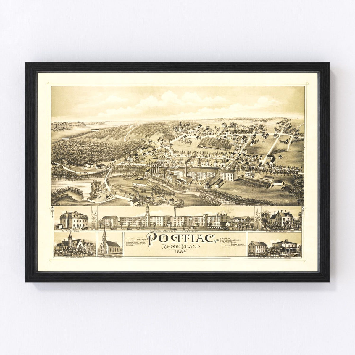 Pontiac Vintage Map 1889