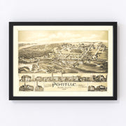 Pontiac Vintage Map 1889