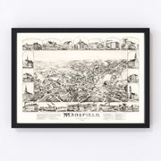 Mansfield Vintage Map 1888