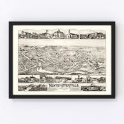 Newton Upper Falls Vintage Map 1888
