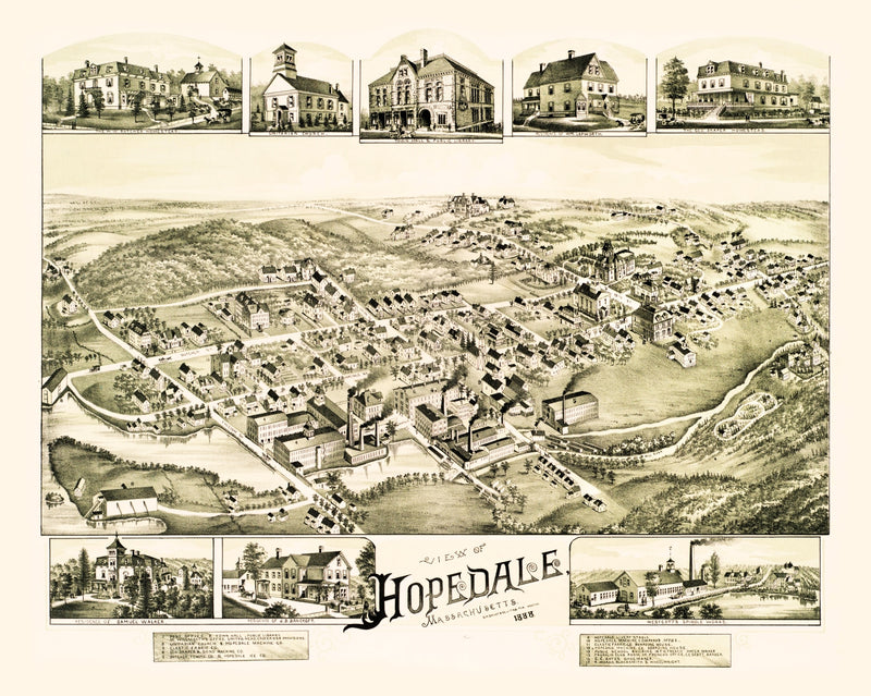 Size comparison using Vintage Map of Hopedale, Massachusetts 1888