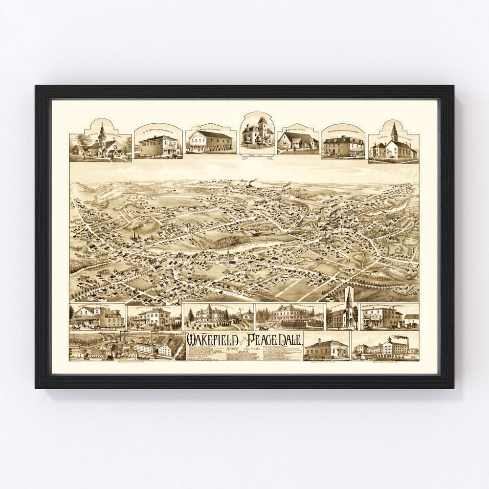 Wakefield Vintage Map 1888