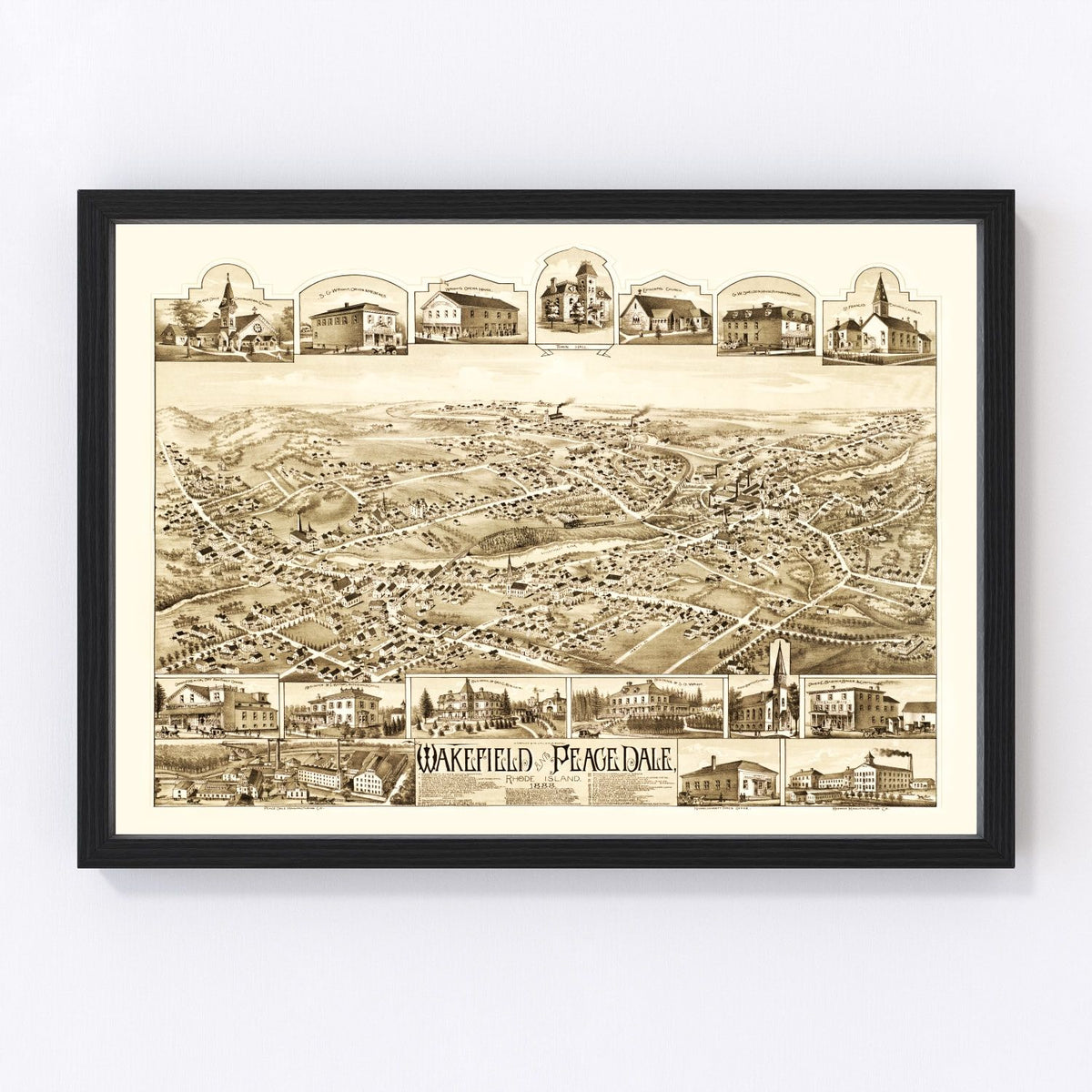 Wakefield Vintage Map 1888