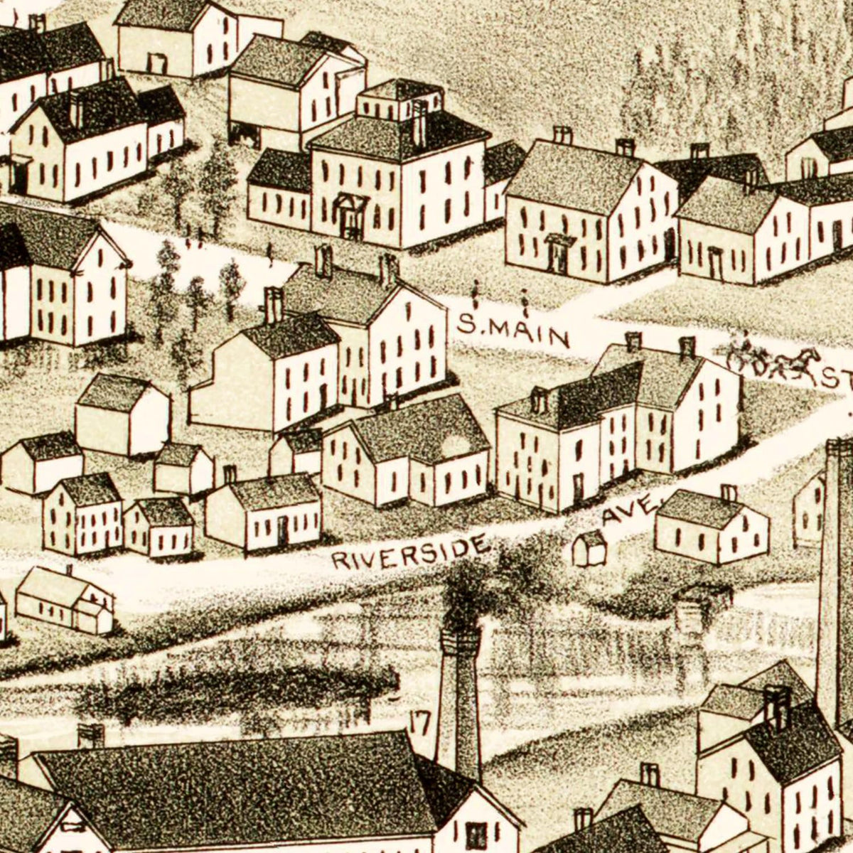 Restored historic details from the 1888 city map of Washington, Rhode Island