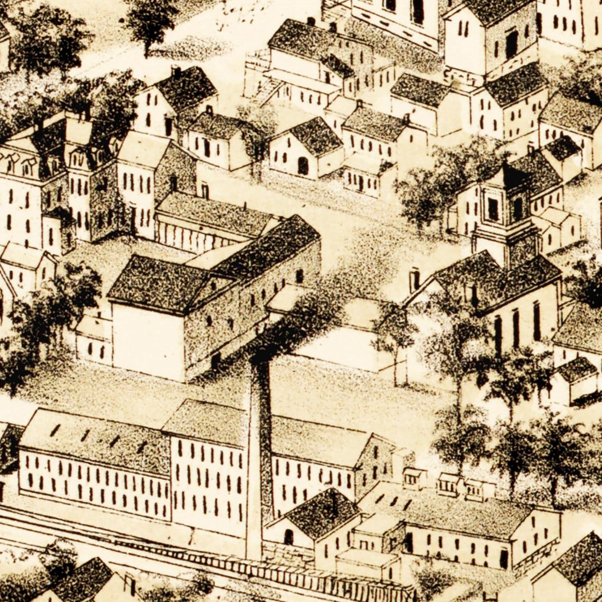 Restored historic details from the 1887 city map of Millville, Massachusetts