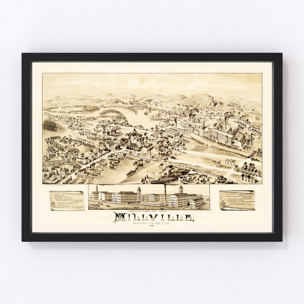 Millville Vintage Map 1887
