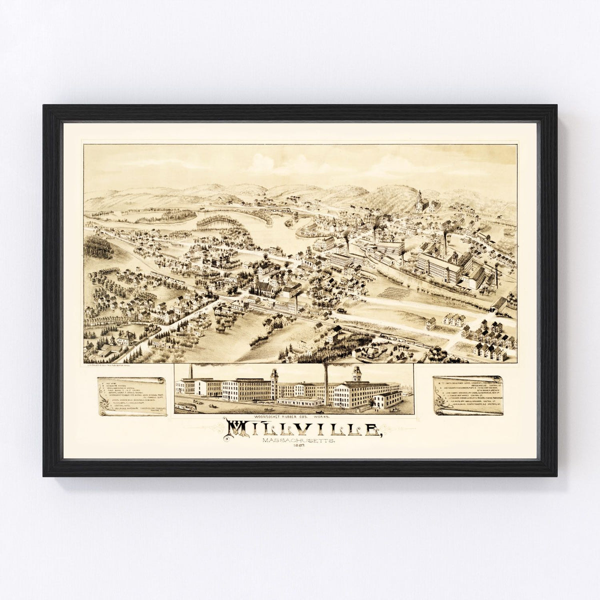 Millville Vintage Map 1887