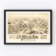Millville Vintage Map 1887