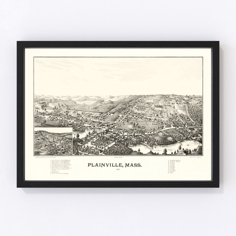 Plainville Vintage Map 1887