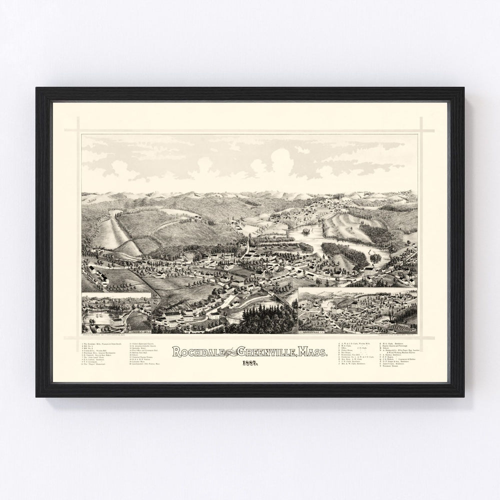 Rochdale Vintage Map 1887
