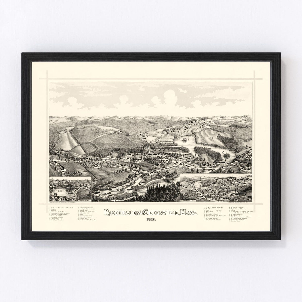 Rochdale Vintage Map 1887