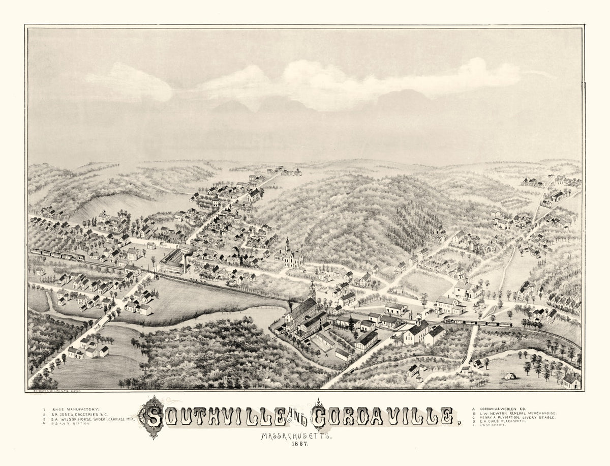 Preview of Vintage Map of Southville, Massachusetts 1887