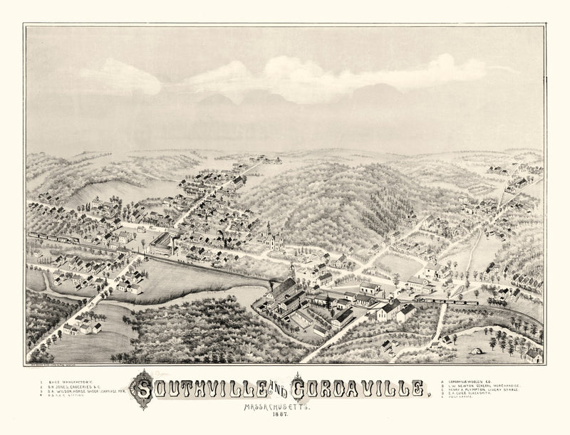 Size comparison using Vintage Map of Southville, Massachusetts 1887