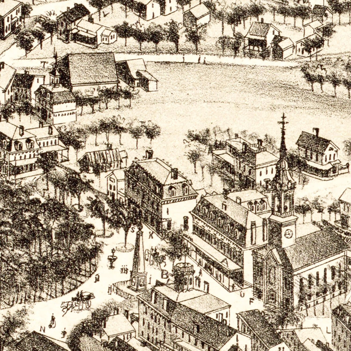 Restored historic details from the 1887 city map of Grafton, Massachusetts