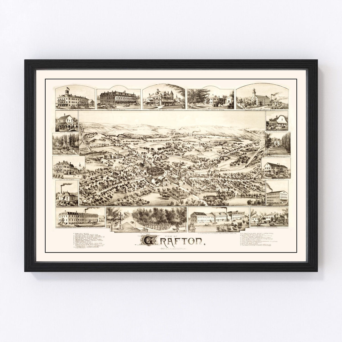 Grafton Vintage Map 1887