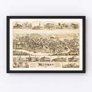 Medway Vintage Map 1887