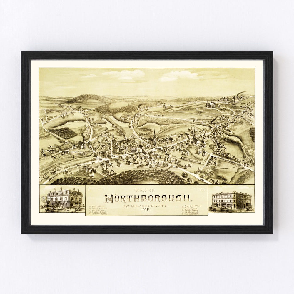 Northborough Vintage Map 1887