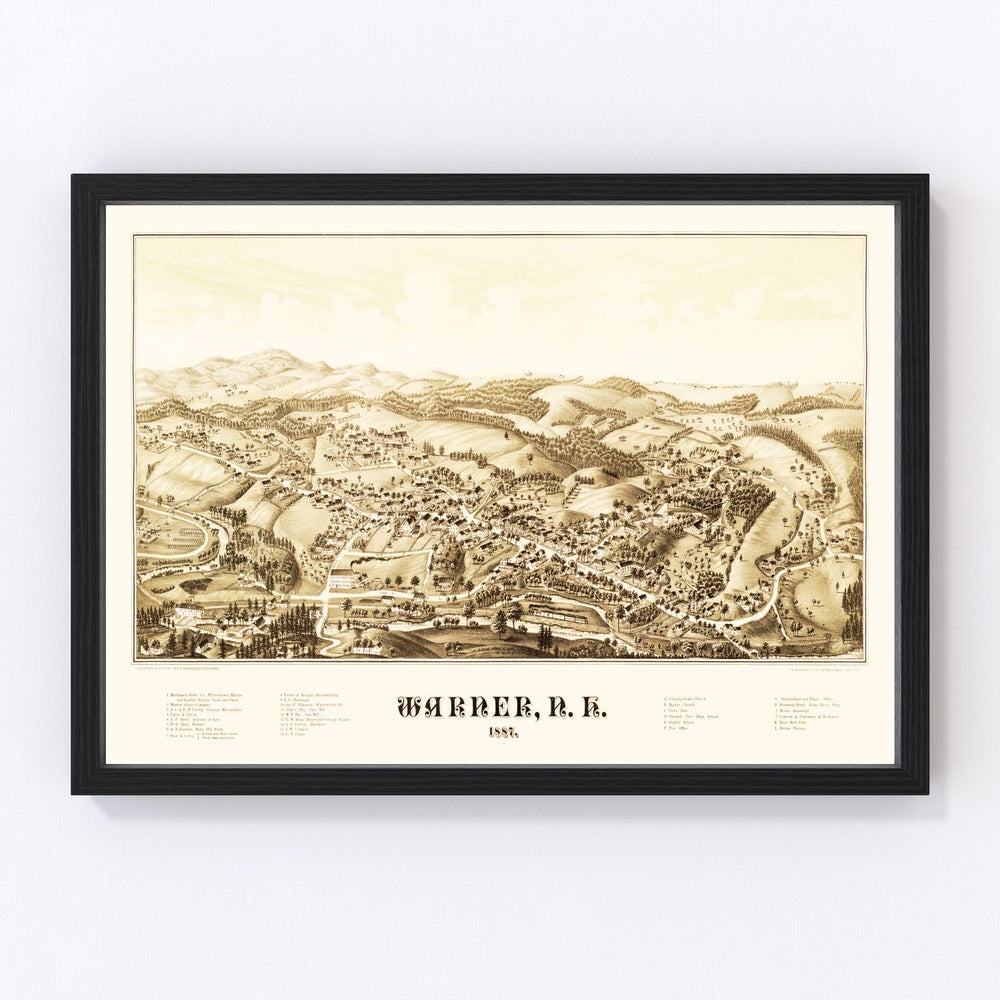Warner Vintage Map 1887