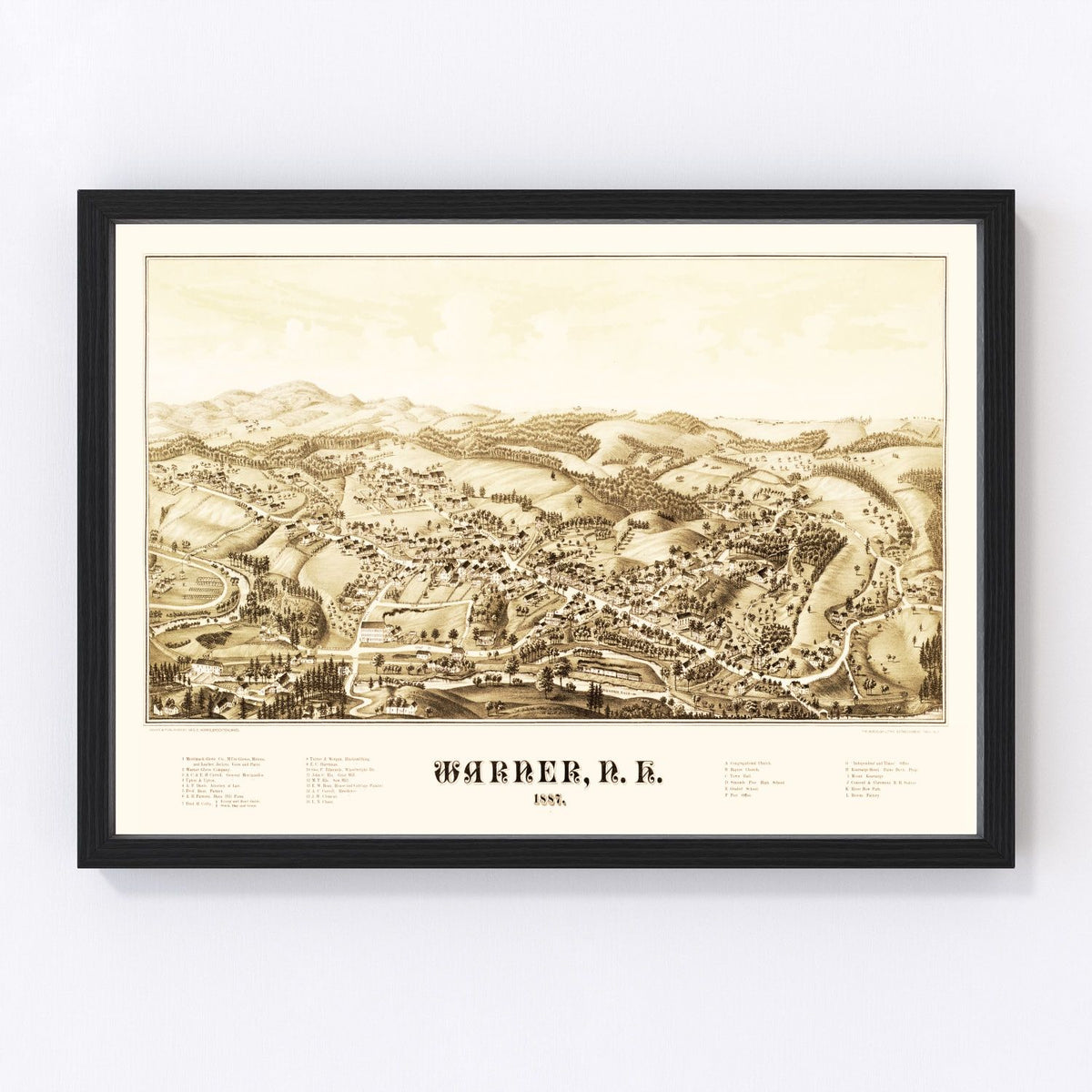 Warner Vintage Map 1887