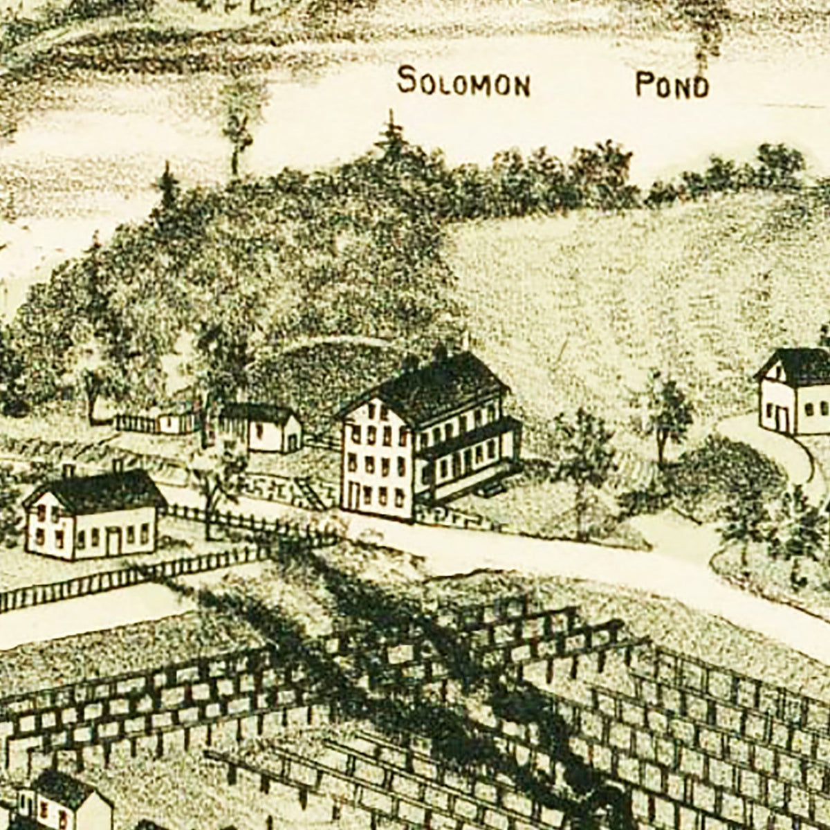 Restored historic details from the 1887 city map of Chapinville, Massachusetts