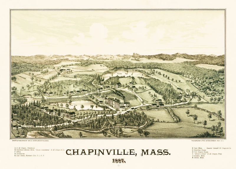 Size comparison using Vintage Map of Chapinville, Massachusetts 1887