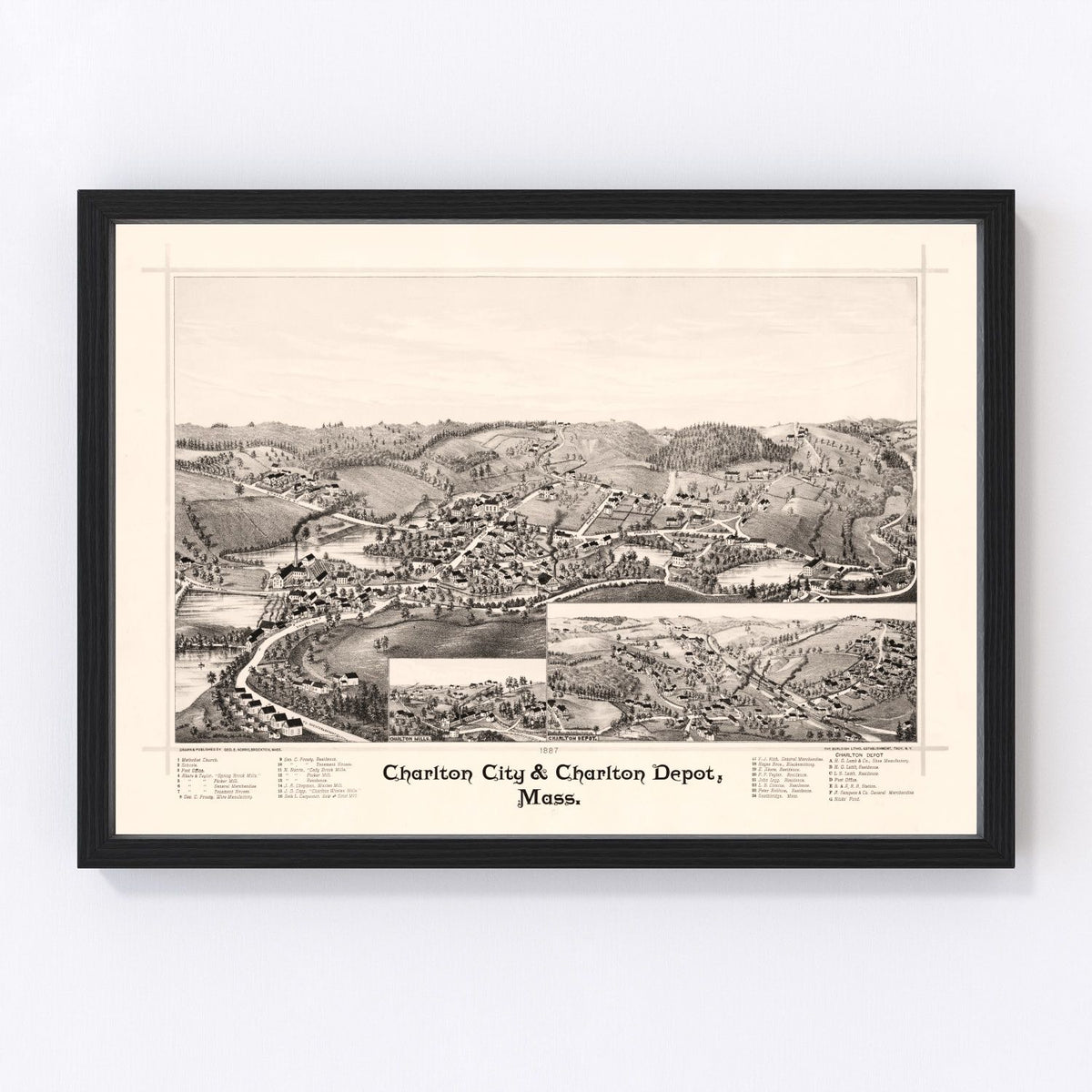 Charlton City Vintage Map 1887