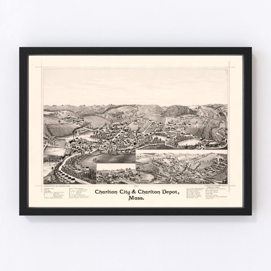 Charlton City Vintage Map 1887
