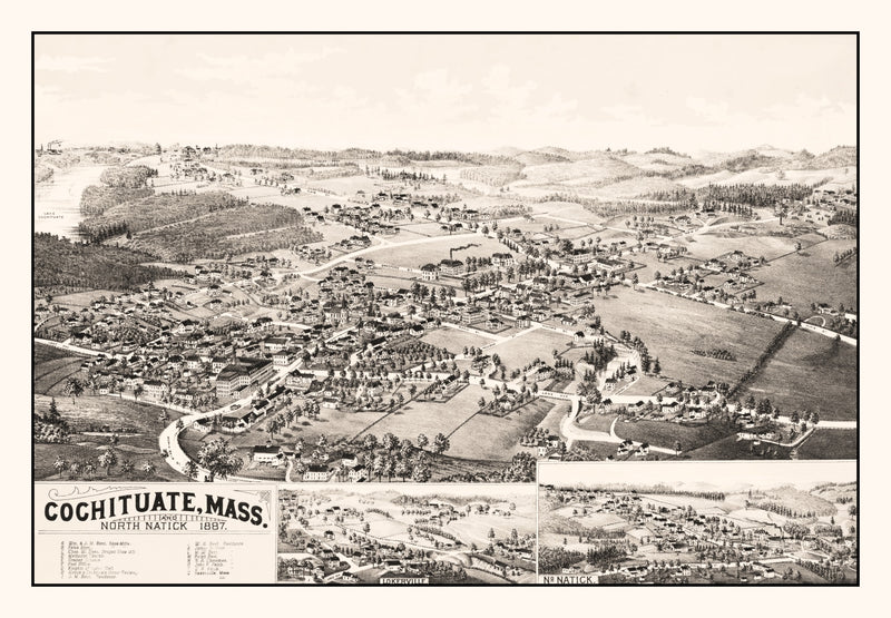 Size comparison using Vintage Map of Cochituate, Massachusetts 1887