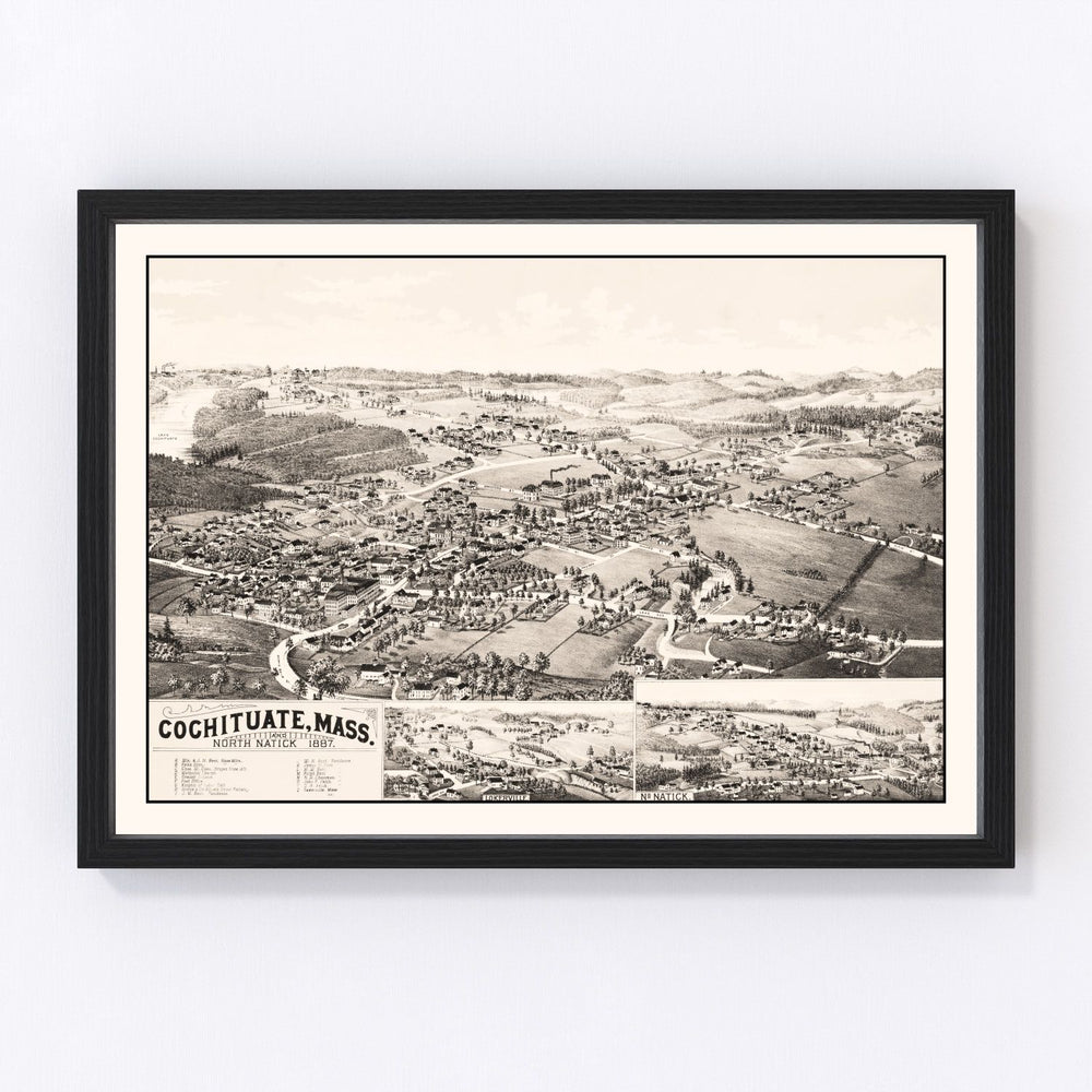 Cochituate Vintage Map 1887