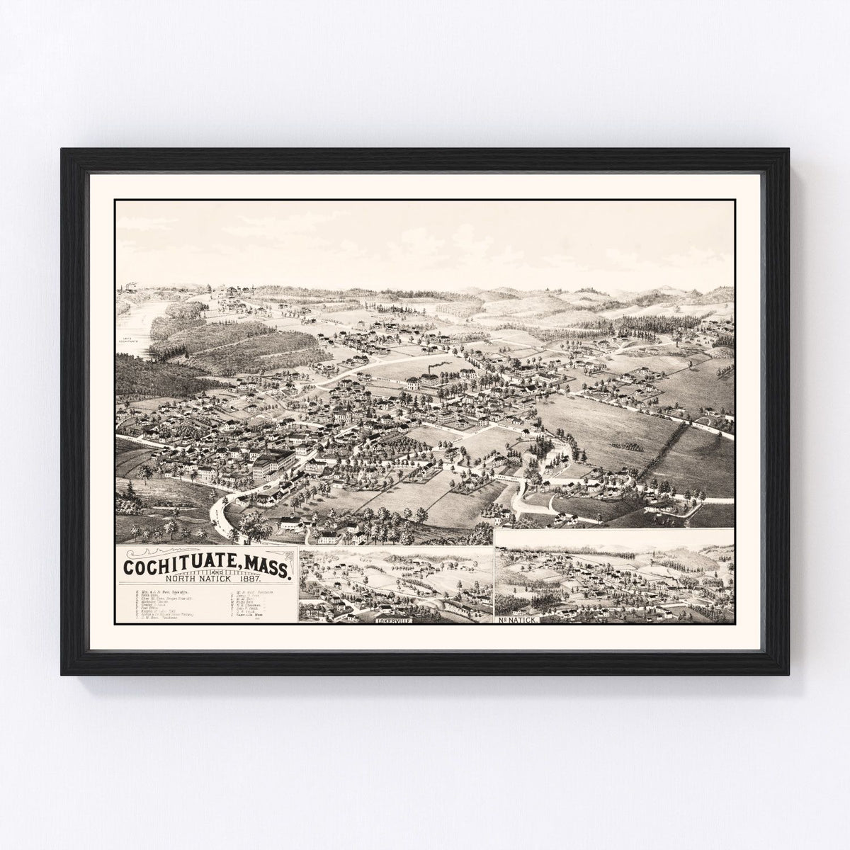 Cochituate Vintage Map 1887