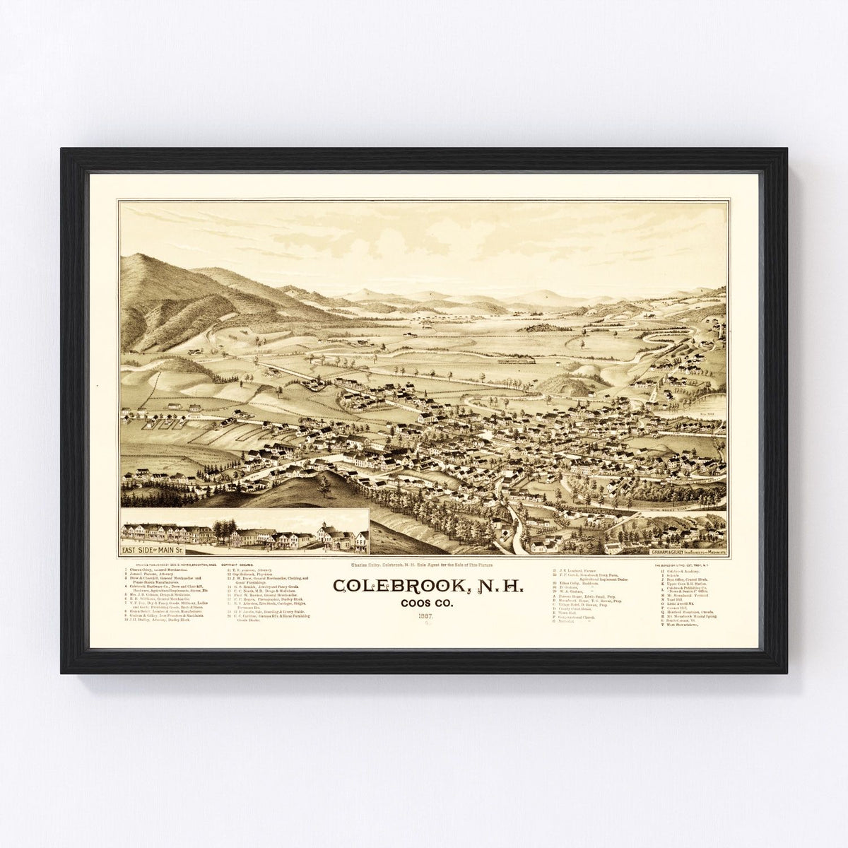 Colebrook Vintage Map 1887