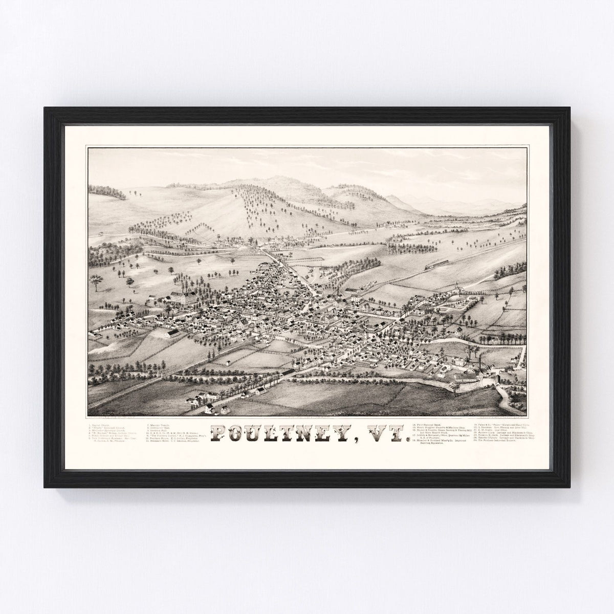 Poultney Vintage Map 1886