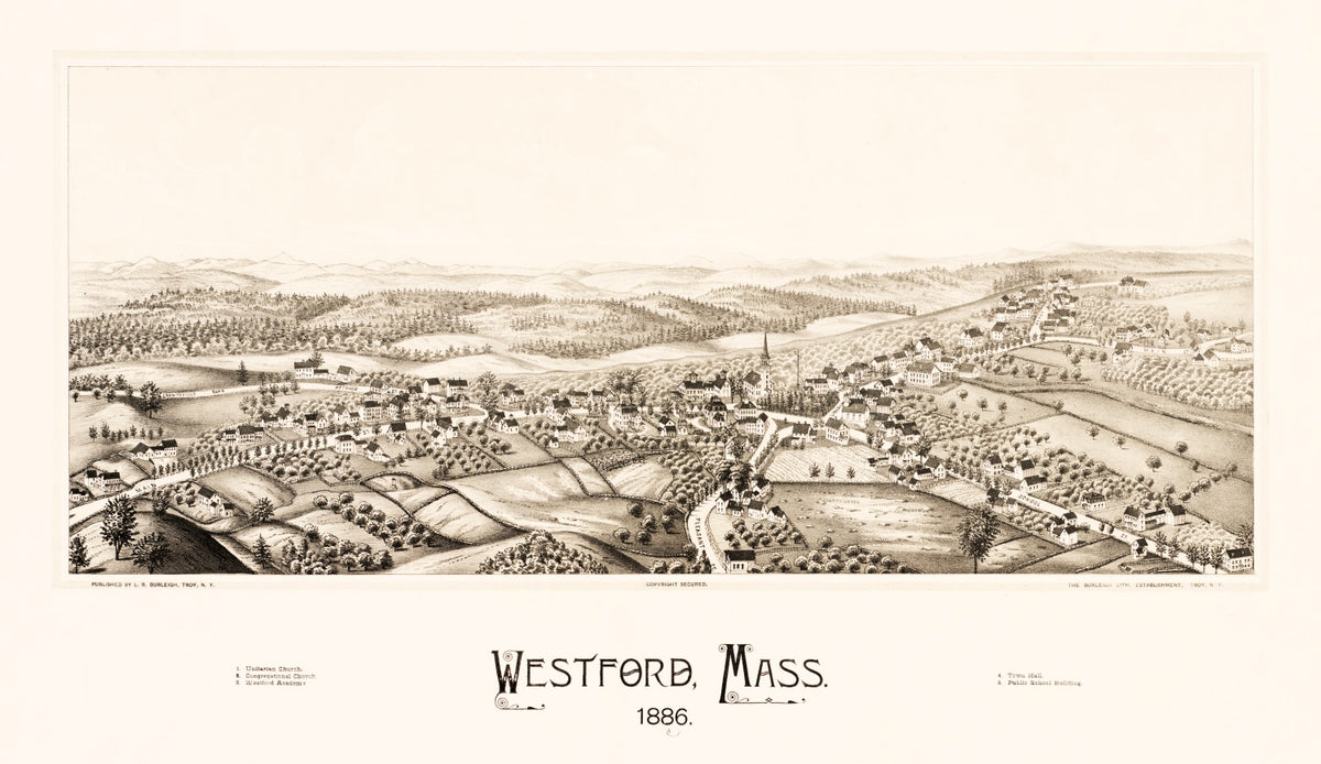 Preview of Vintage Map of Westford, Massachusetts 1886